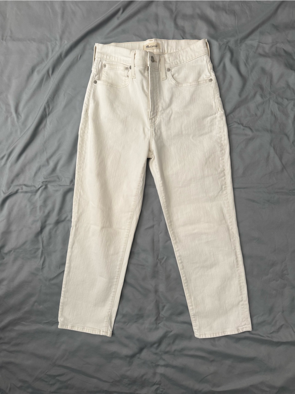 Madewell Off-White High-Rise Straight Jeans